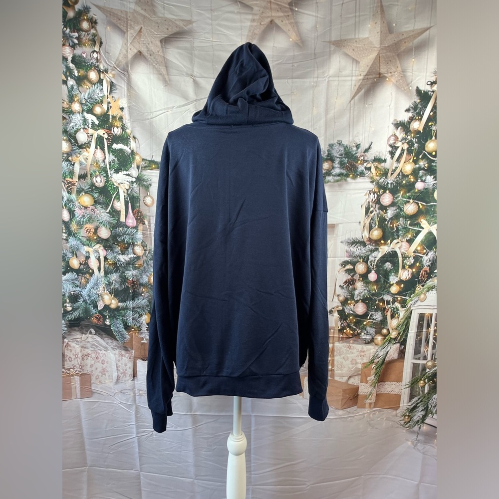 Tahari Sport Size:3X Women Zip Up  Hoodie Lightweight Navy 55% Cotton Pockets - Picture 2 of 12